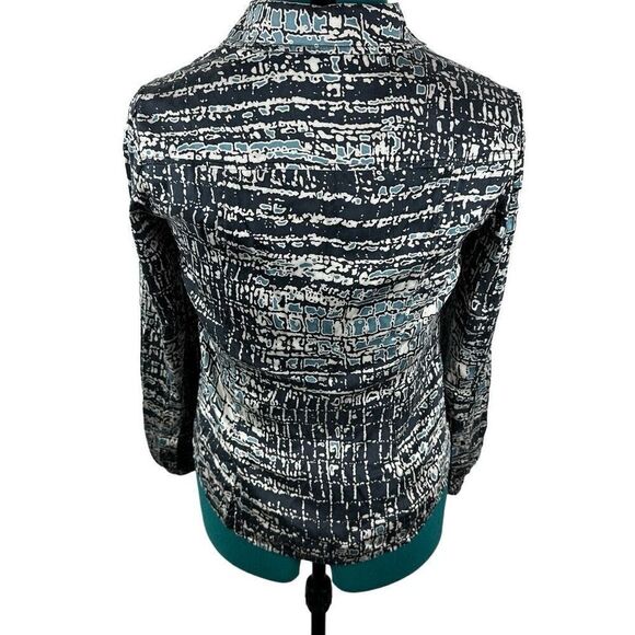 Carlisle blue/tan silk blouse - Picture 6 of 11